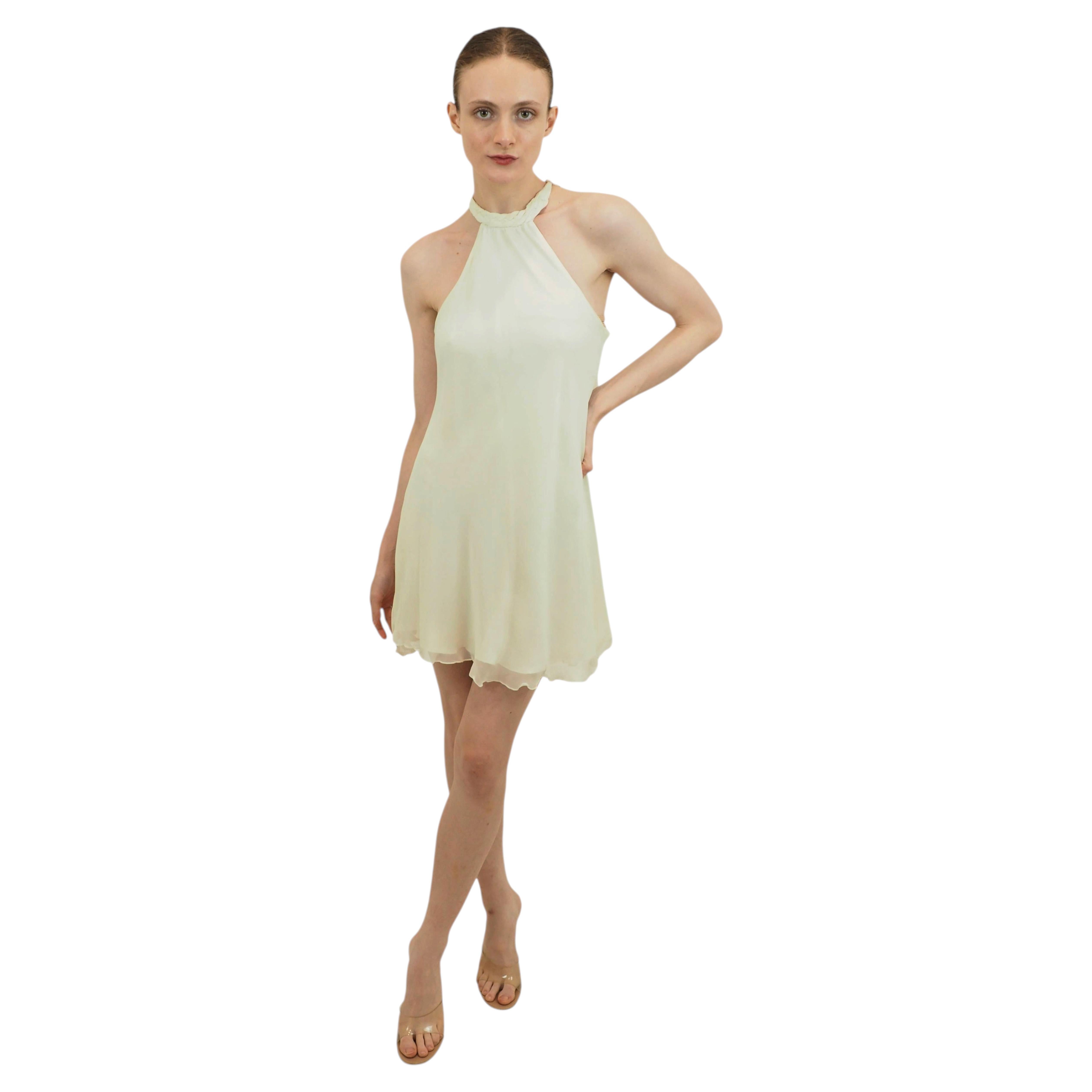 Jane Booke Short Chiffon Halter Dress With Braided Neck