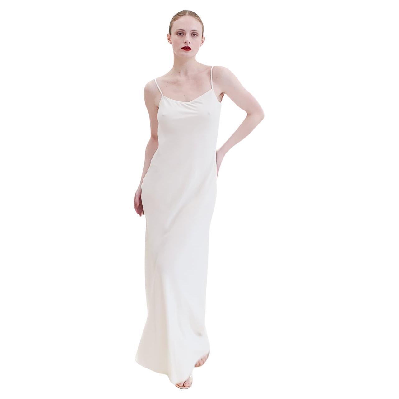 Jane Booke White Low Back Slip Dress For Sale