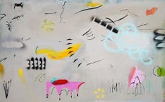Abstract Painting by Jane Booth "Gust" (mixed media on canvas)