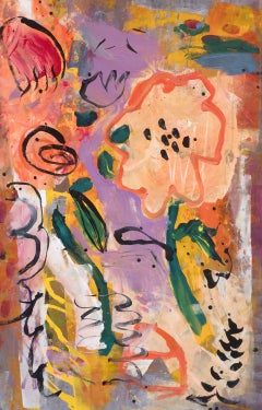 Floral Painting by Jane Booth "Flowers in the Valley" (mixed media on canvas)