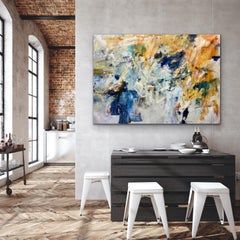 Porte blu dell'Avana (dipinto astratto colorato)