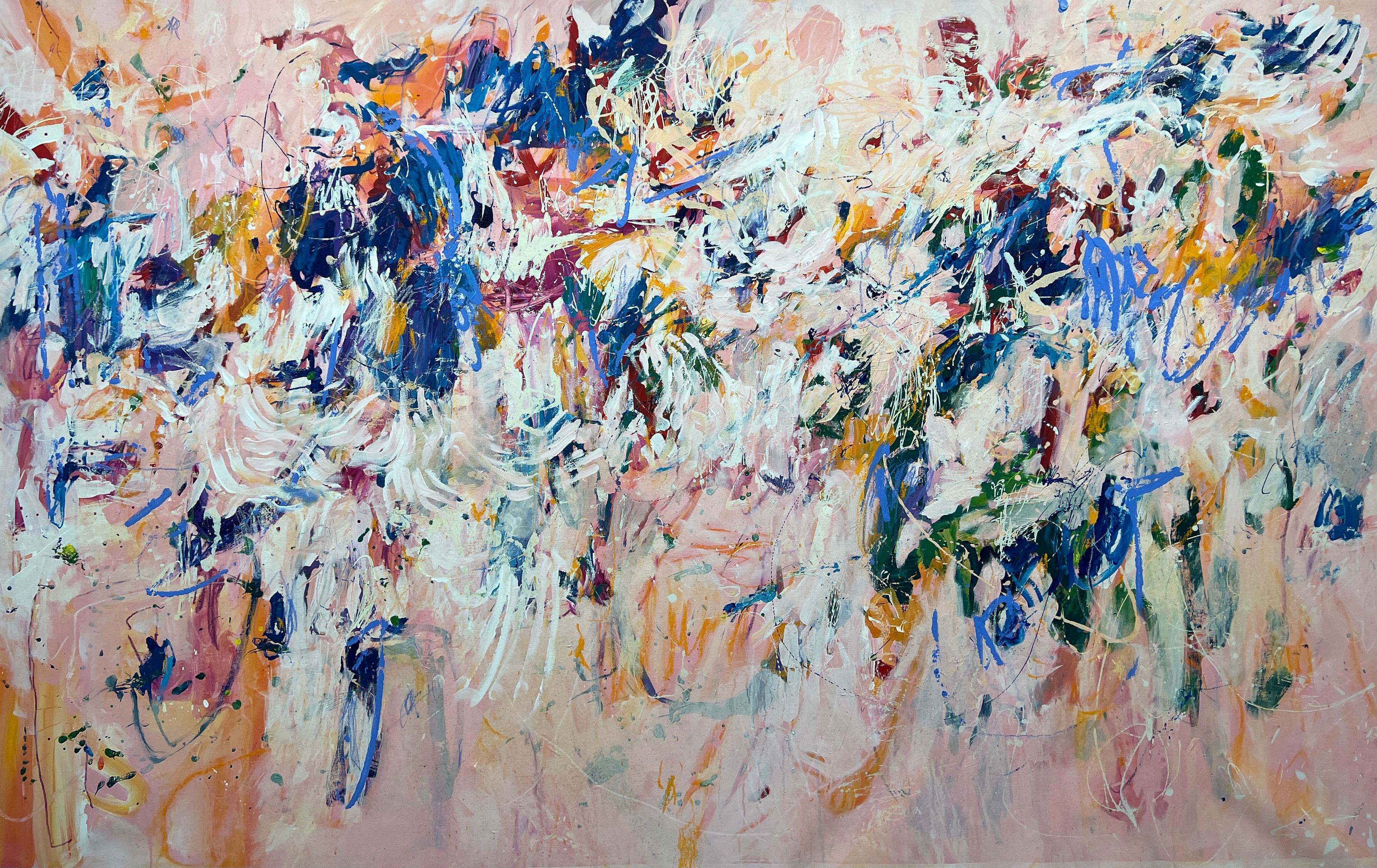 Abstract Painting di Jane Burton - Caroselli e zucchero filato (astratto colorato originale)