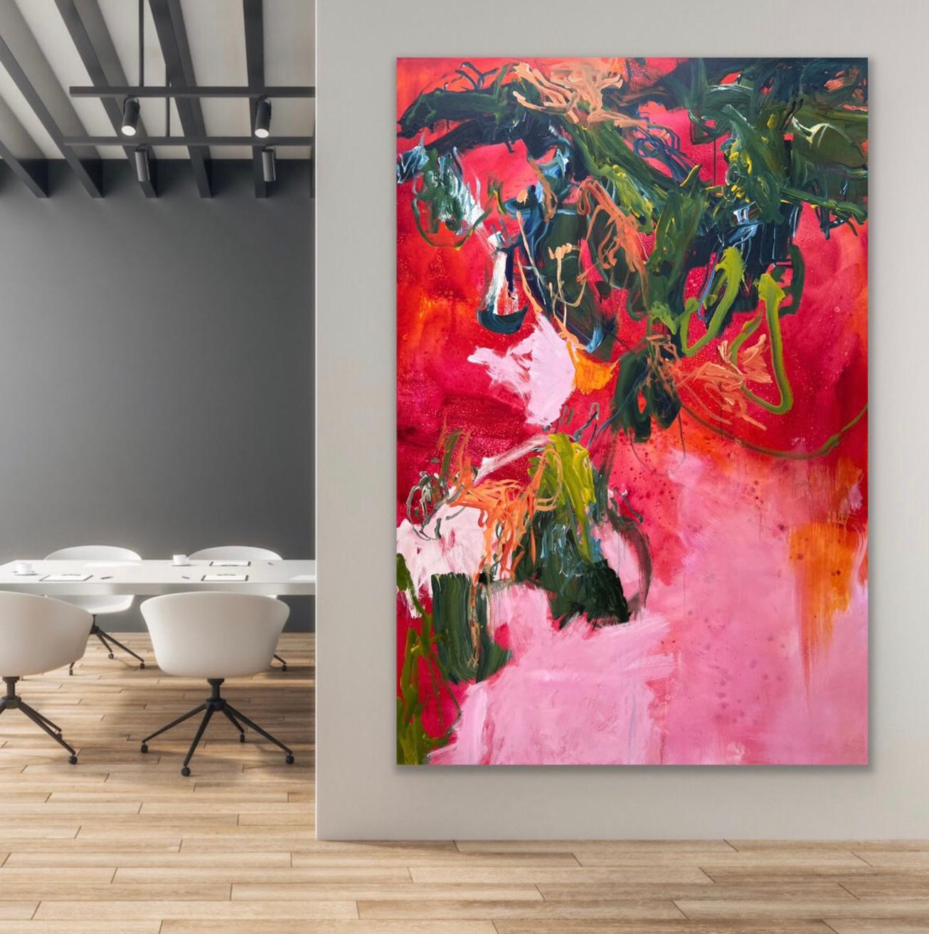 Contemporary Abstract Triptych. Colorful. Vibrant. Expressionistic & large scale For Sale 1