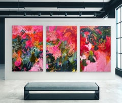 Contemporary Abstract Triptychon. Farbenfroh. Lebendig. Expressionistisch und großformatig