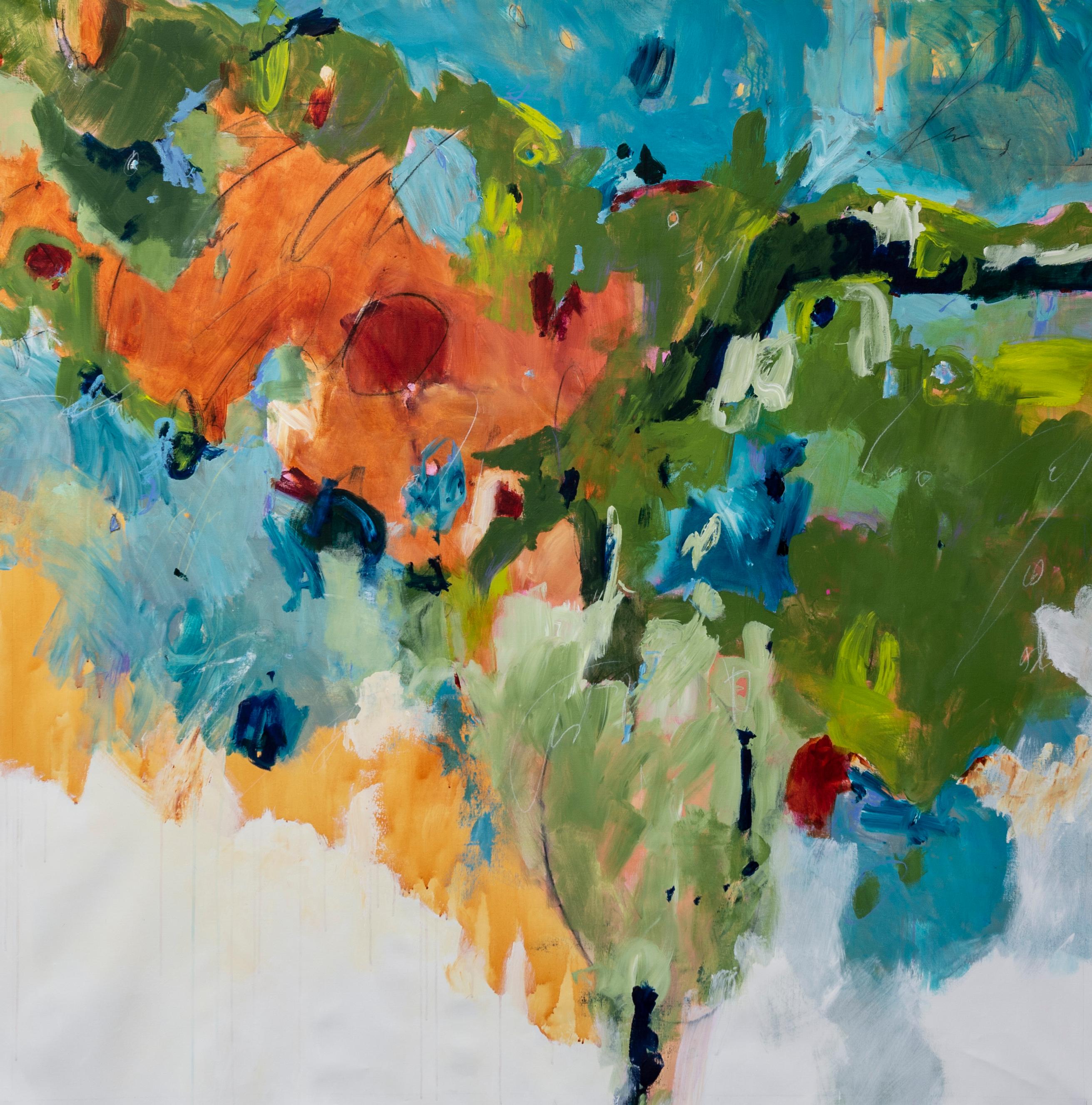 Jane Burton uses her mastery of colors to create powerful abstract & vibrant compositions. A bold combination of vibrant colors and expressive brushstrokes work together to create a unique abstract work of art. This is the perfect statement piece
