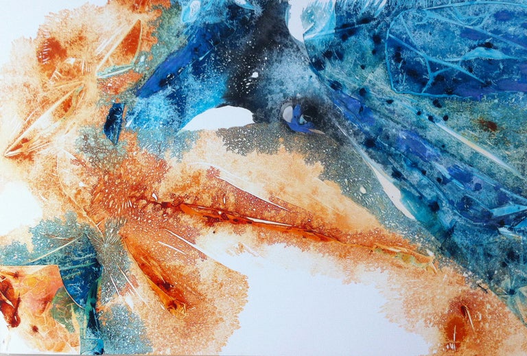 Jane Burton Jane Burton Through Waves Refracted Blue Orange White Contemporary Abstract For Sale At 1stdibs