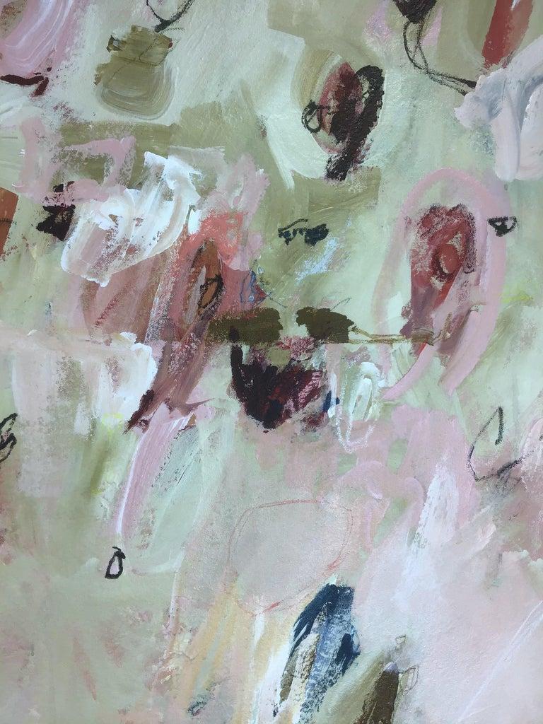 Floral Abstract Pink Beige Cream Green Burgundy Large Modern Contemporary 49x69 1