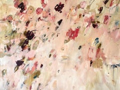 Floral Abstract Pink Beige Cream Green Burgundy Large Modern Contemporary 49x69