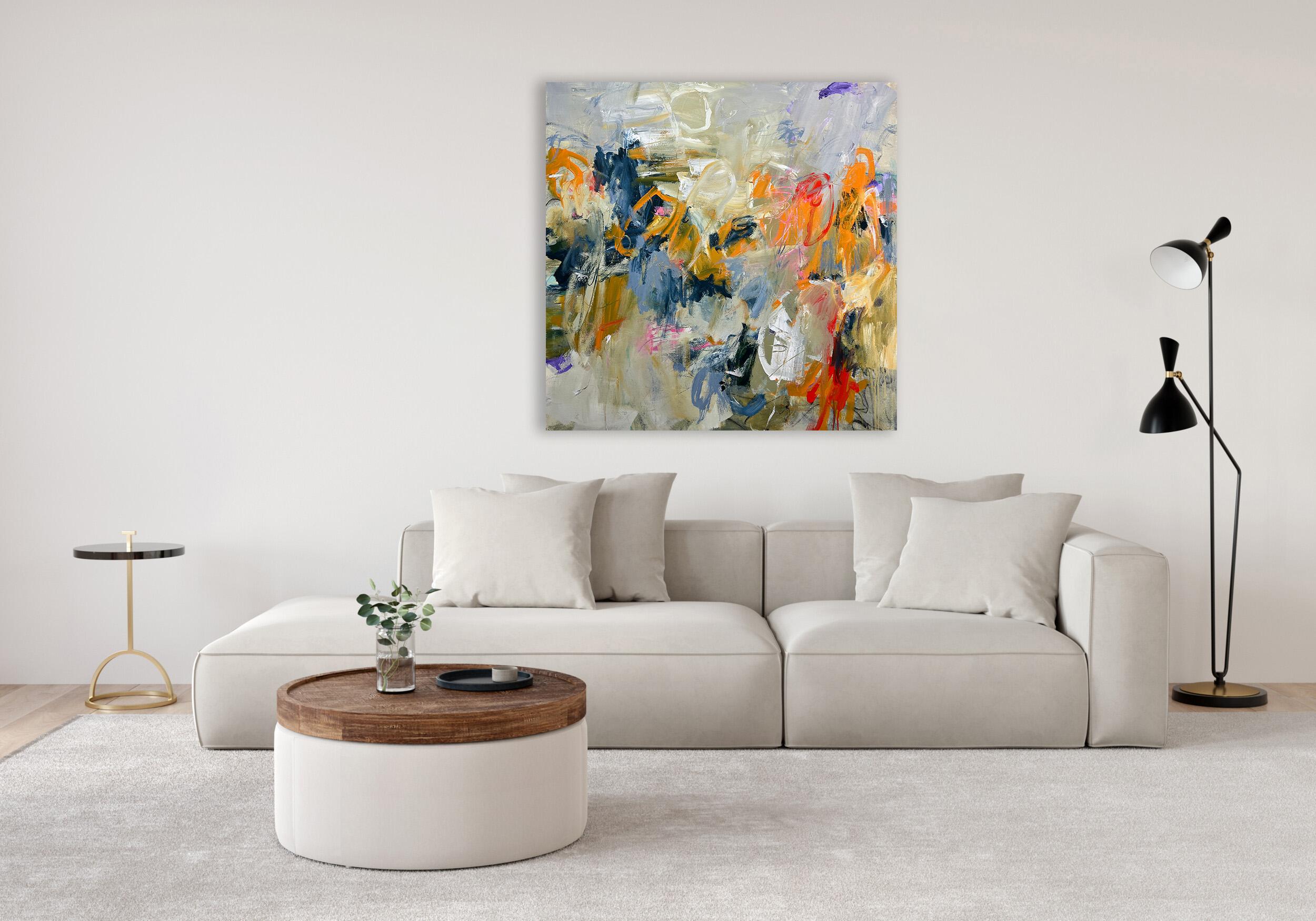Spellbound, colorato originale astratto contemporaneo con movimento - Painting di Jane Burton