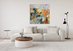 Spellbound, colorido original abstracto contemporáneo con movimiento