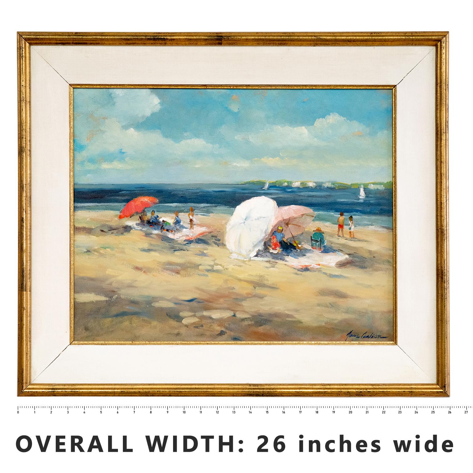 Toile Figures de Jane Carlson sur une plage, vers les années 1960