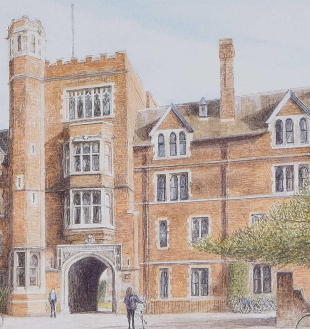 Selwyn College, Cambridge, litografía de Jane Carpanini - Print Realista de Jane Carpanini 