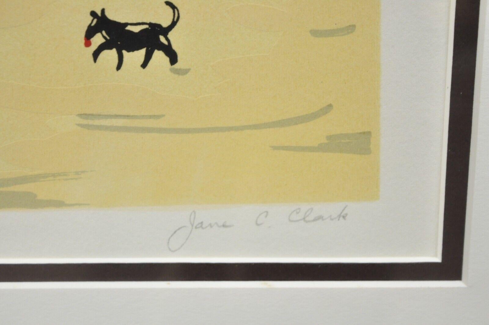 Jane Currie Clark, signierte Original Serigraphie Weihnachts Carolers, Kunst (Ende des 20. Jahrhunderts) im Angebot