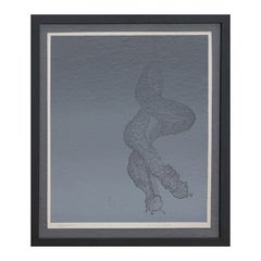 “Ghost Riders” Abstract Modern Grey Toned Intertwined Snail Screen Print Ed 9/15