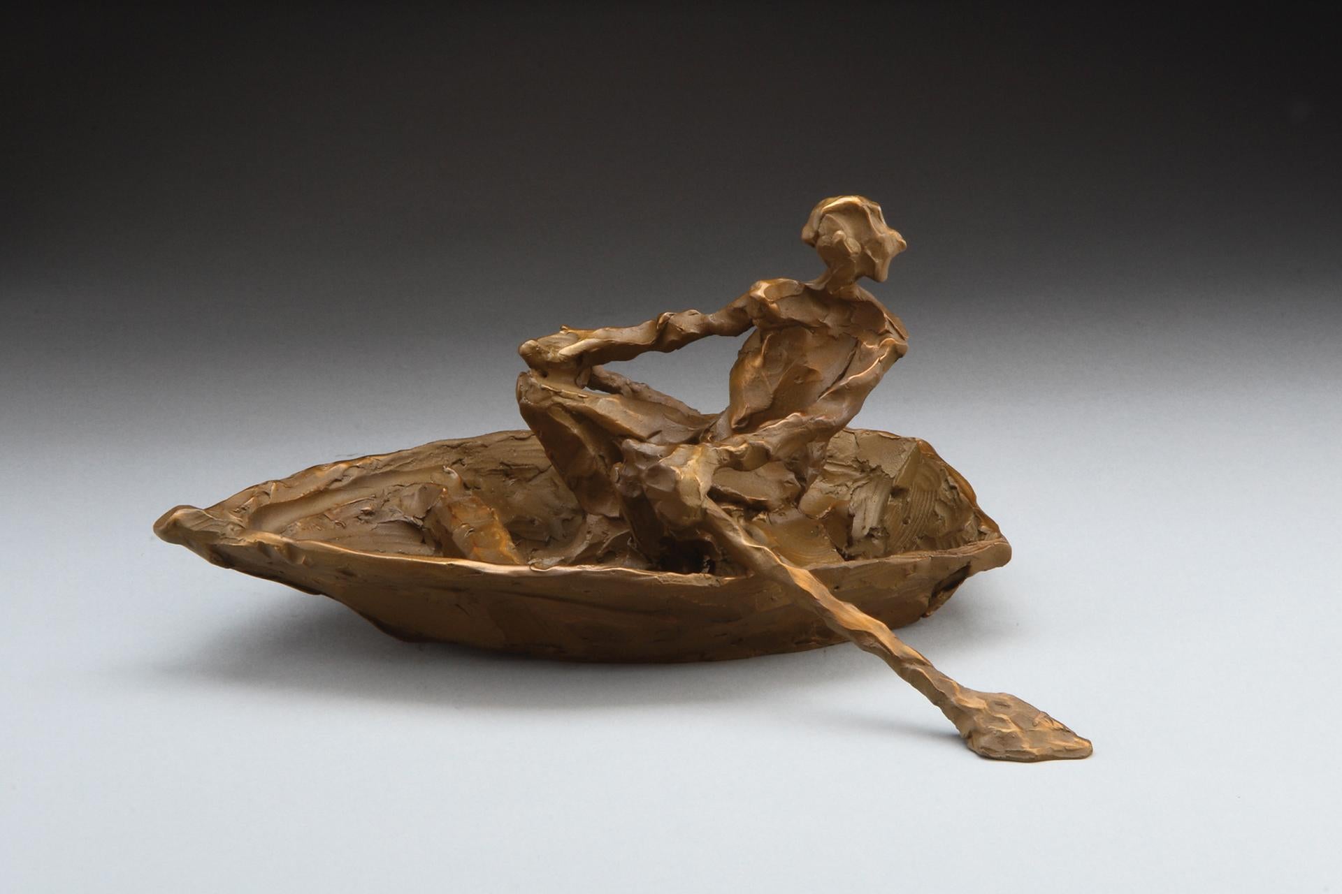 Distant Shore - Gold Figurative Sculpture by Jane DeDecker