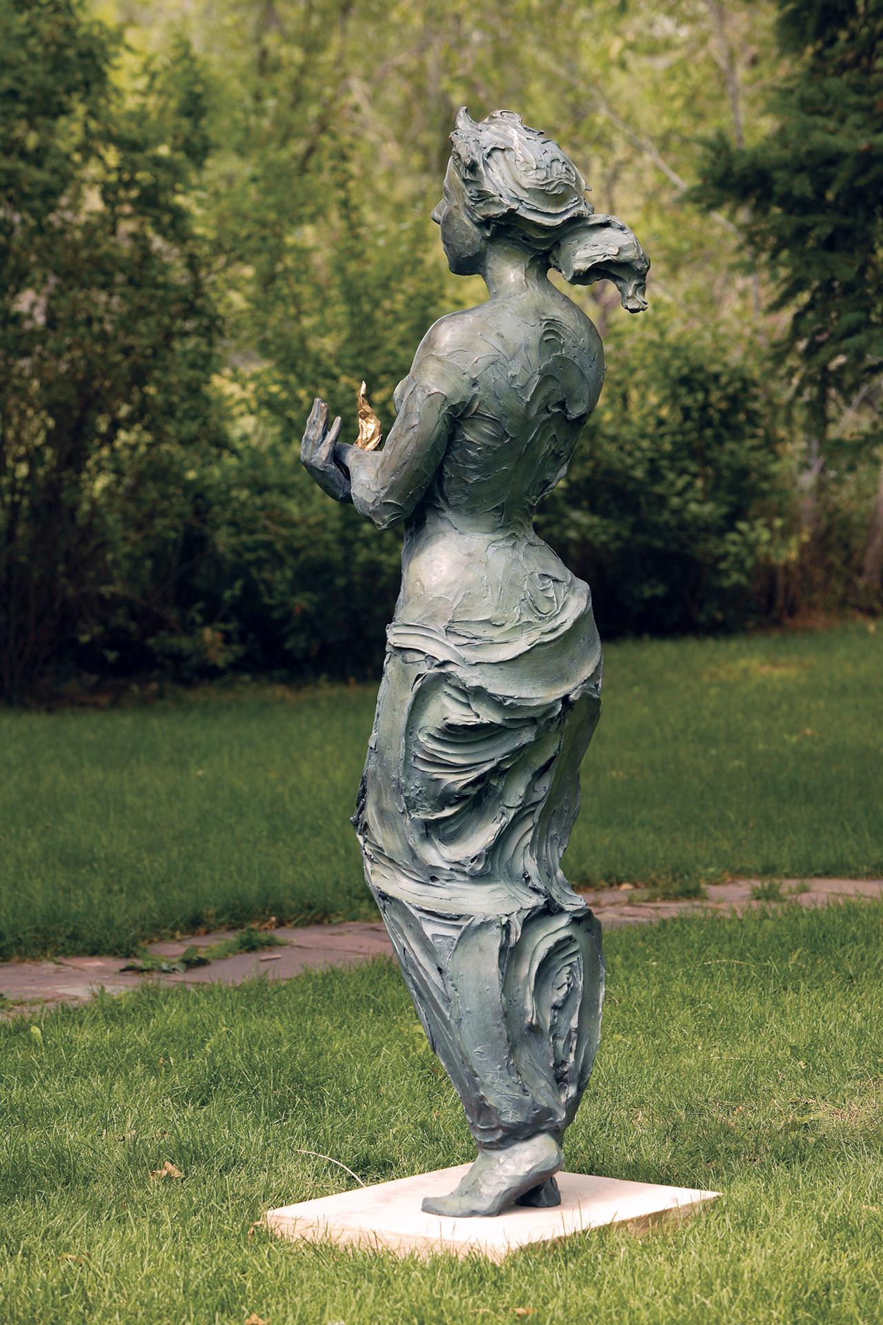 Feuer, 72 Zoll hohe Bronze (Impressionismus), Sculpture, von Jane DeDecker
