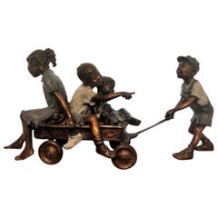 Jane DeDecker Bronze Sculpture "Over There" 1991