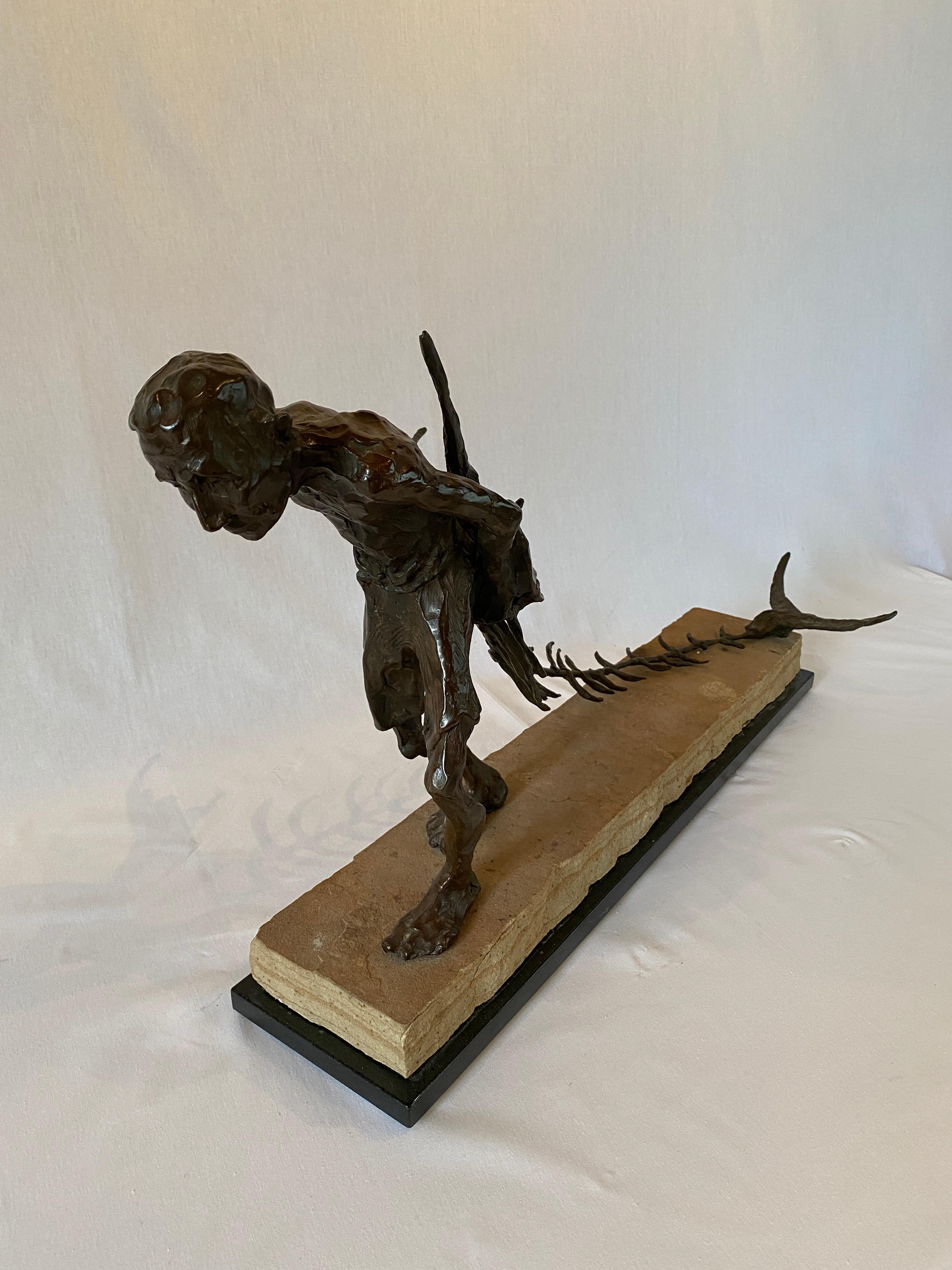 Bronze Jane DeDecker, Old Man and the Sea, 1990 For Sale