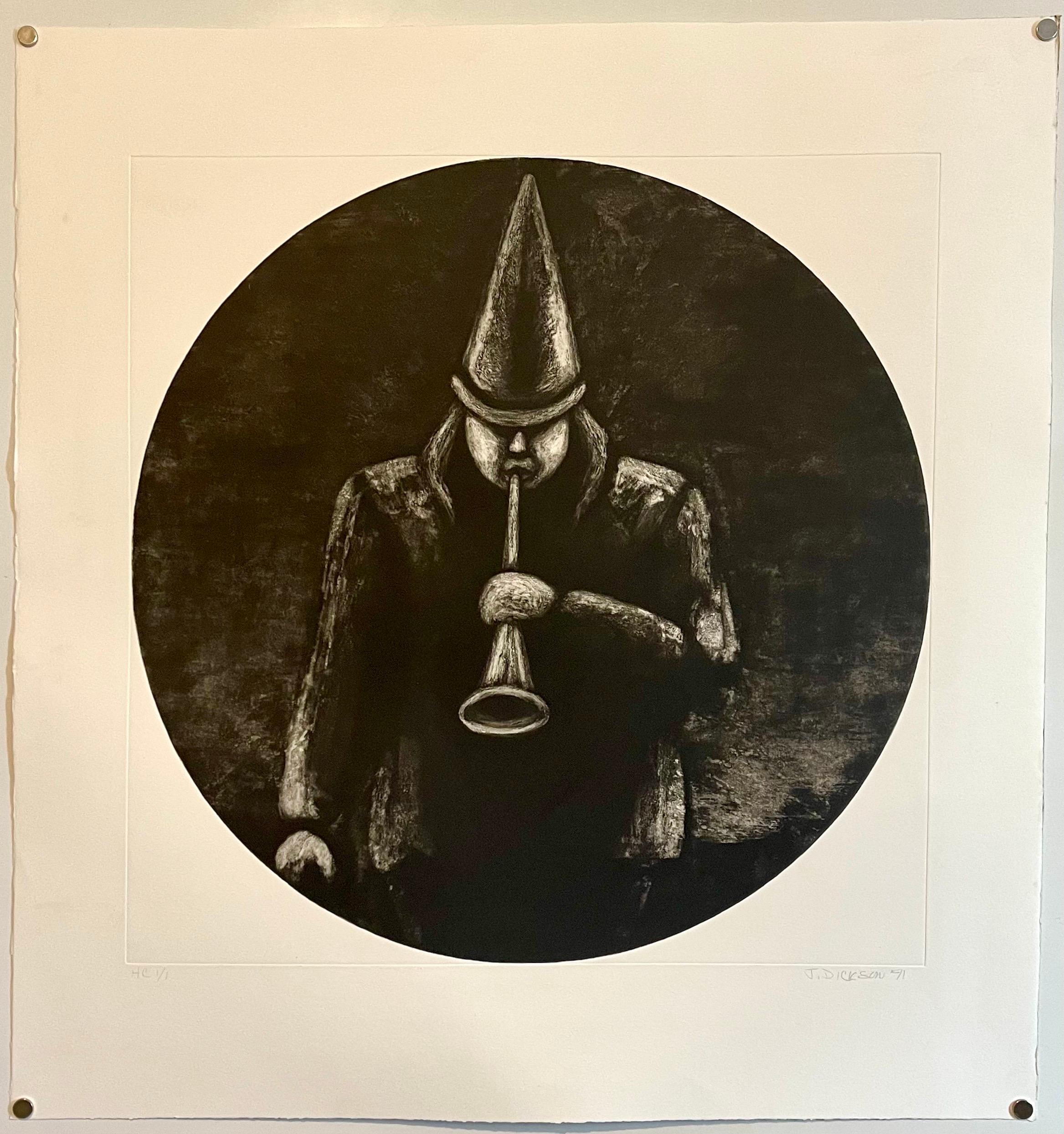Jane Dickson Aguafuerte Reveler Tooting Her Own Horn Artista feminista de Nueva York en venta 5