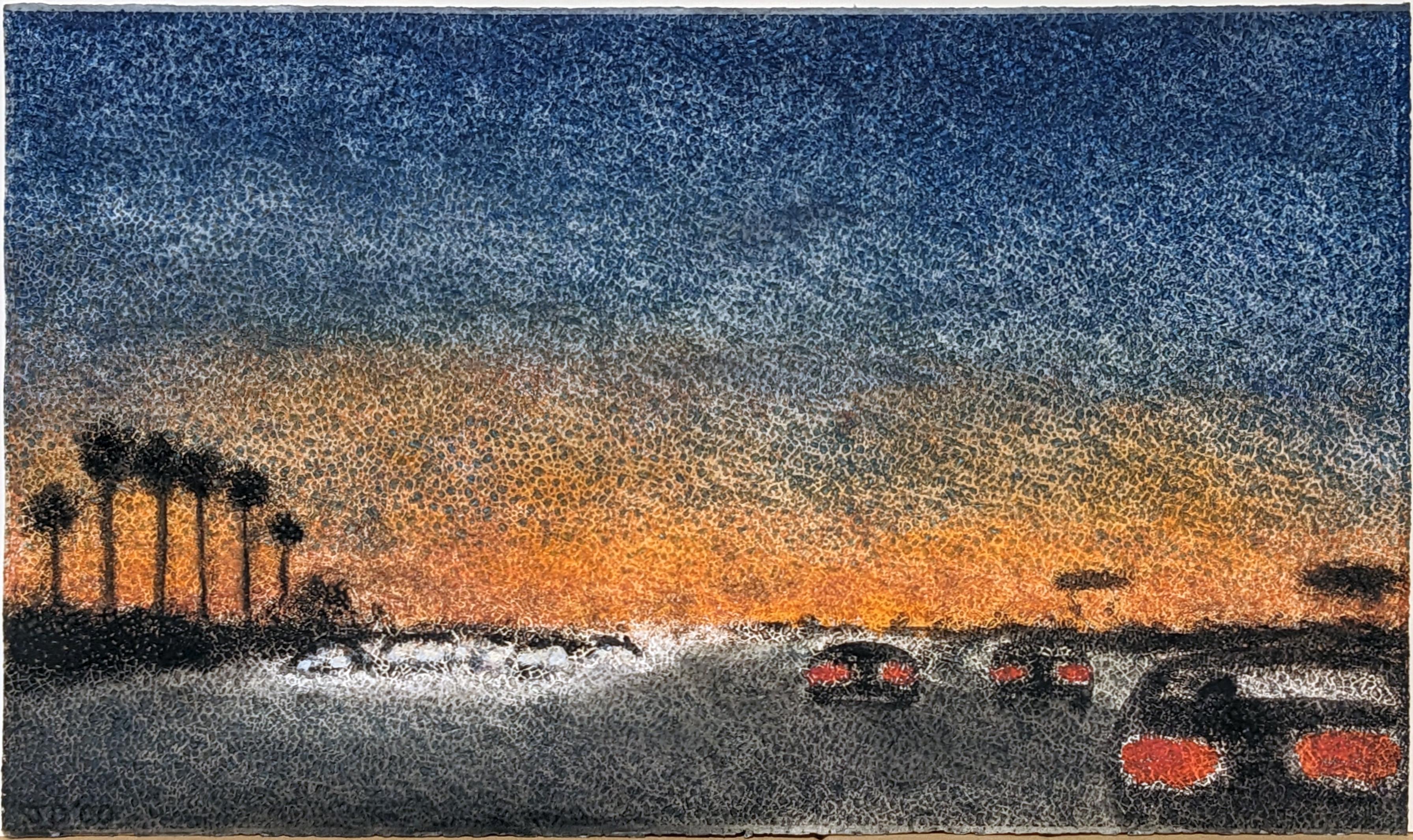 Jane Dickson Landscape Print - LA Sunset