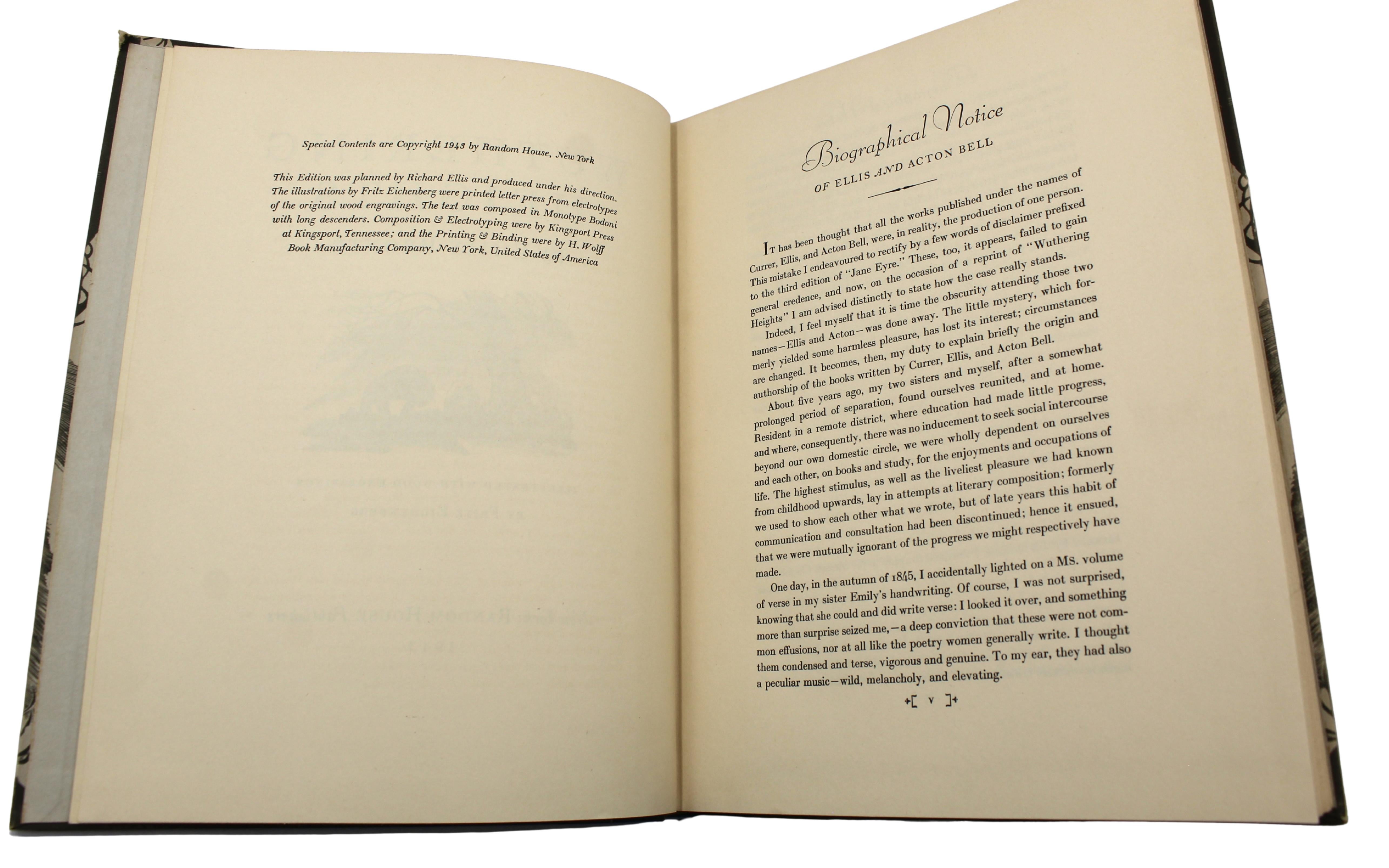 Jane Eyre di Charlotte Bronte e Cime tempestose di Emily Bronte, 1943 in vendita 8