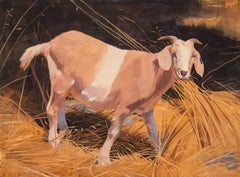 Guardian Of The Landscape (Tan And White Goat)