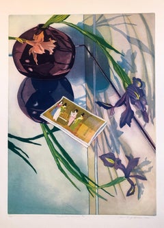 Jane Goldman Contemporary Floral Luminous Color Etching Flowers Chinese Geishas