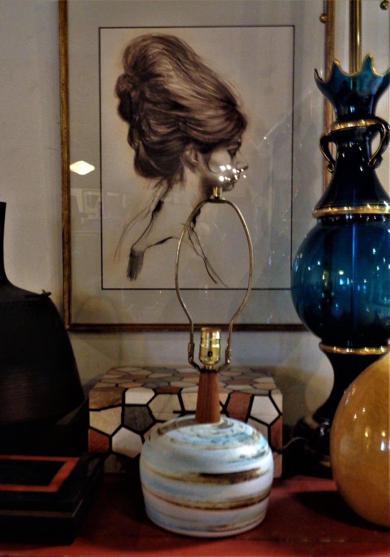 Jane & Gordon Martz Ceramic Table Lamp, 1960's In Good Condition For Sale In Rochester, NY