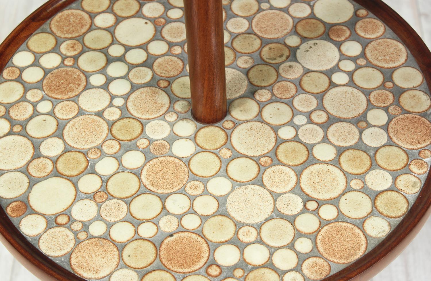 American Jane & Gordon Martz Ceramic Coin Tile Side Table Floor Lamp for Marshall Studios