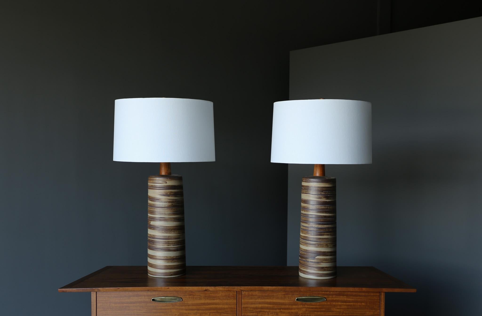 Mid-Century Modern Lampes de table en céramique Jane & Gordon Martz pour Marshall Studios, vers 1965 en vente