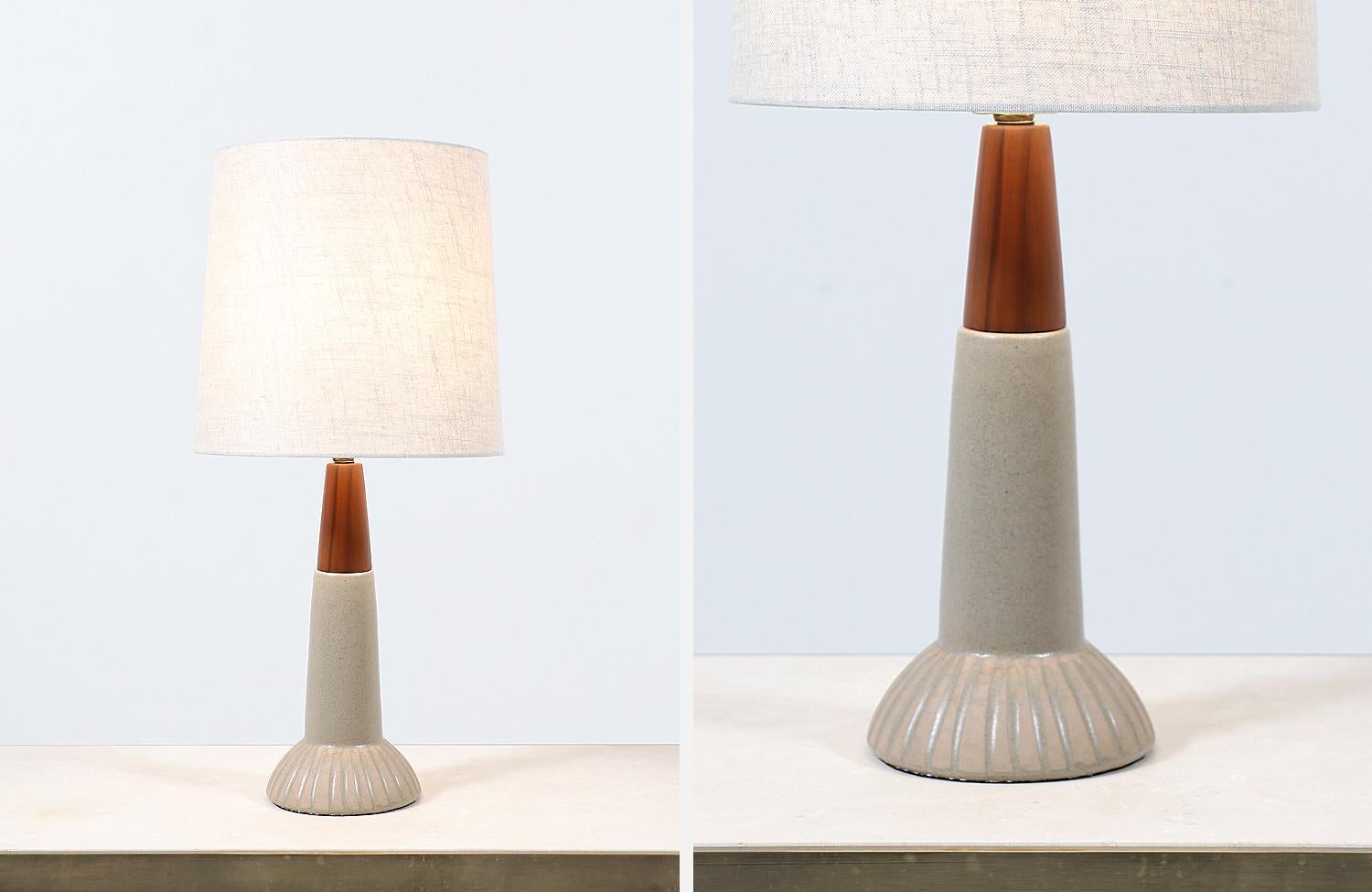 Brass Jane & Gordon Martz Ceramic Table Lamps for Marshall Studios