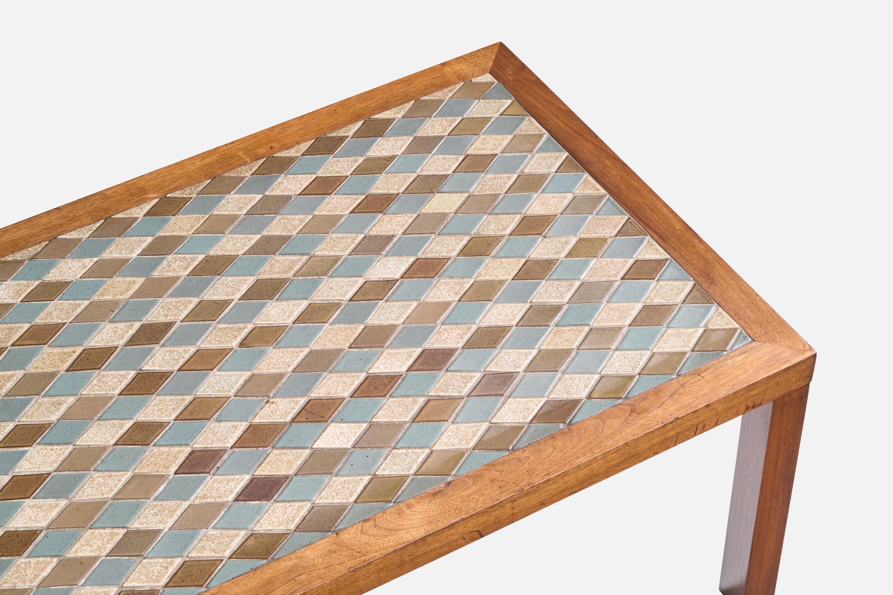 Jane & Gordon Martz, Coffee Table, Ceramic, Walnut, USA, 1960s 4