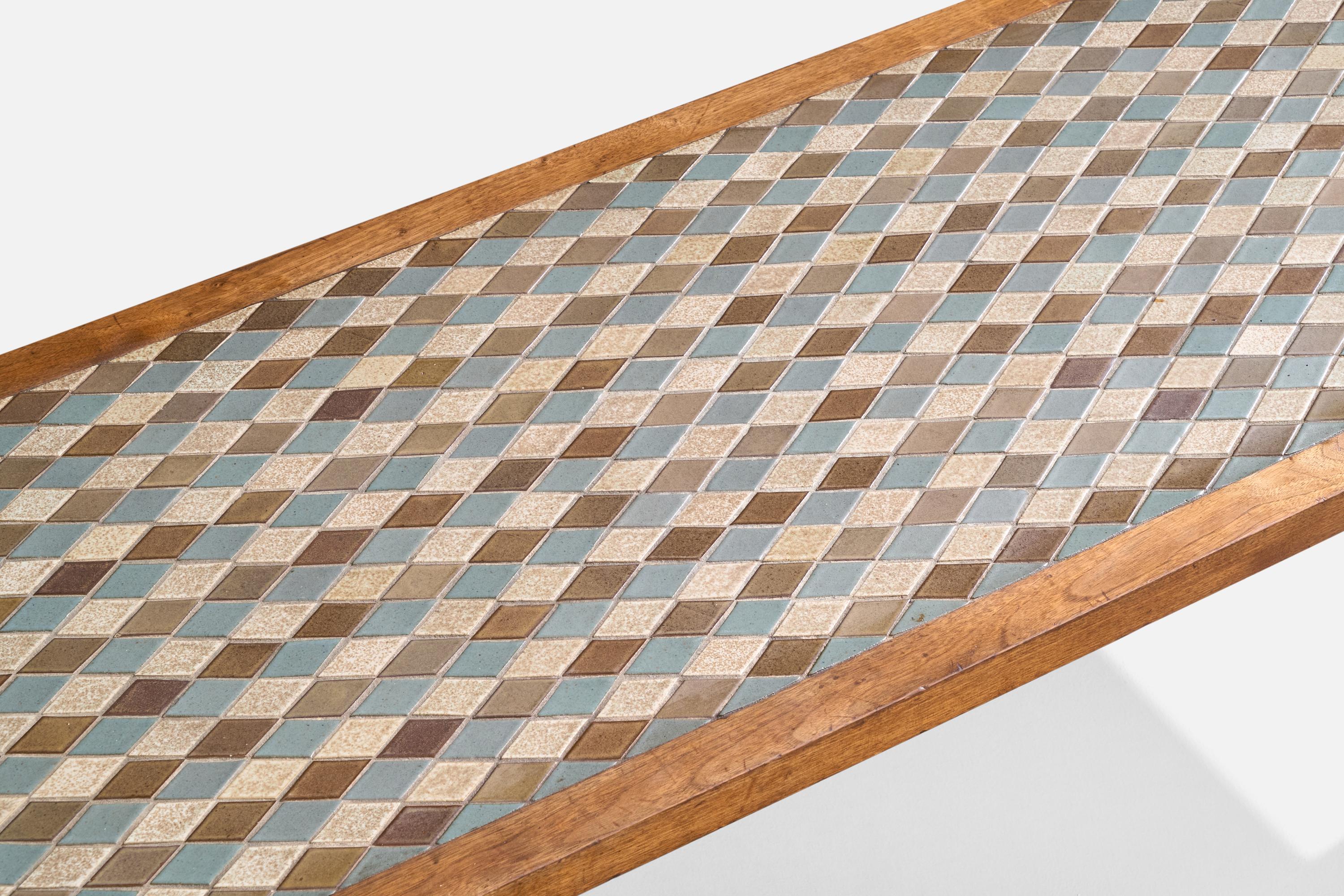 Jane & Gordon Martz, Coffee Table, Ceramic, Walnut, USA, 1960s 5