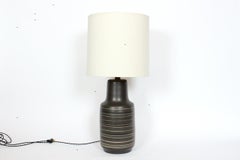 Jane & Gordon Martz for Marshall Studios Incised Olive & Tan Table Lamp, 1950s