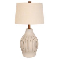 Jane & Gordon Martz for Marshall Studios Incised White Ceramic Table Lamp, 1960s