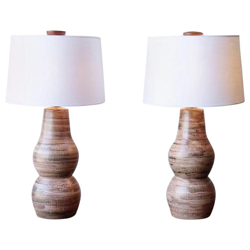 Jane & Gordon Martz Large Ceramic Table Lamps For Sale