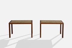 Jane & Gordon Martz, Side Tables, Ceramic, Walnut, USA, 1960s