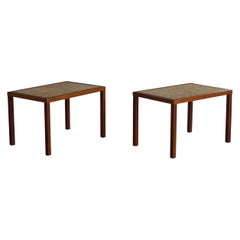 Jane & Gordon Martz, Side Tables, Ceramic, Walnut, USA, 1960s