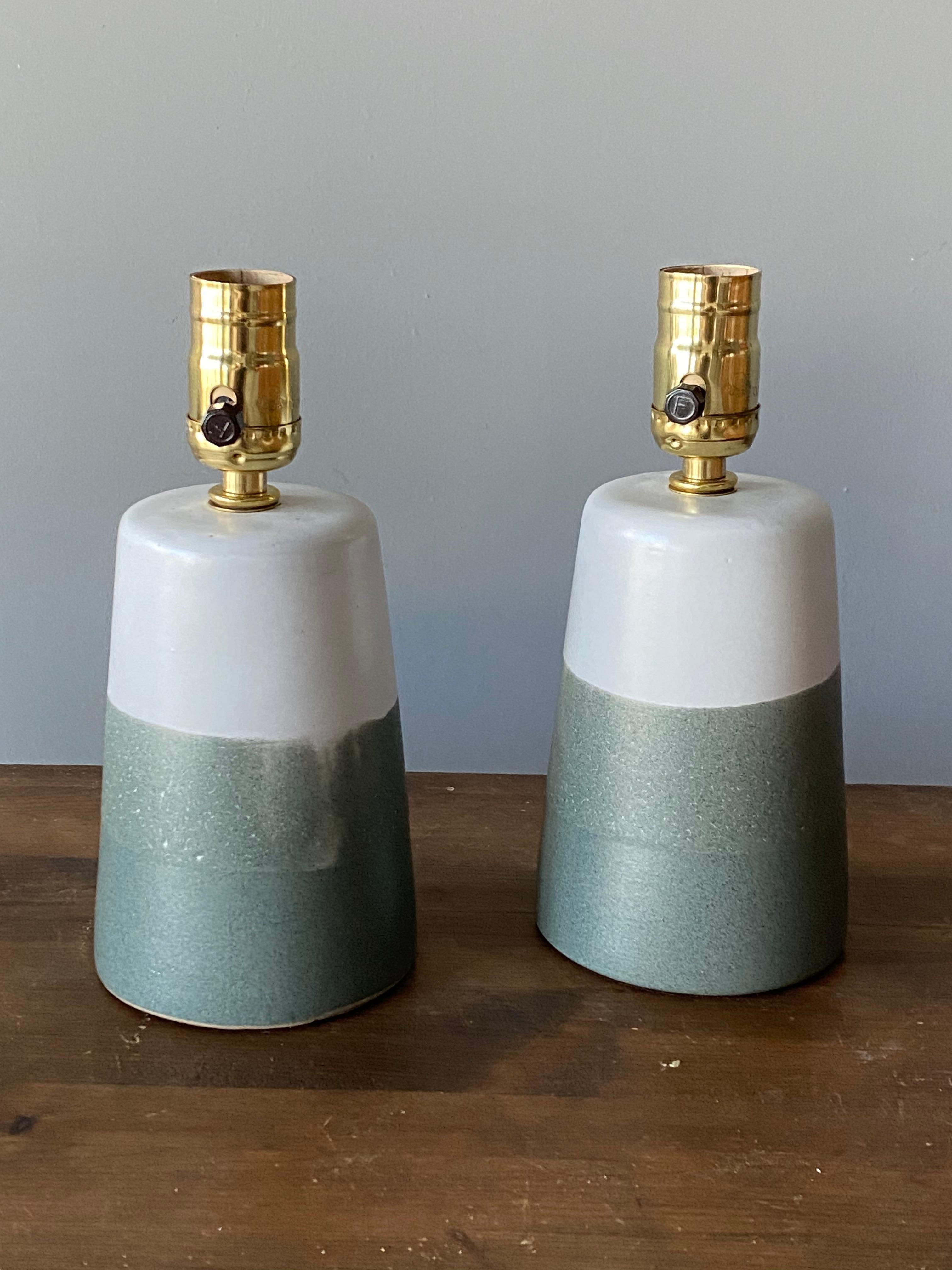 Mid-Century Modern Jane & Gordon Martz, Small Table Lamps, Ceramic, Marshal Studios, America, 1950s