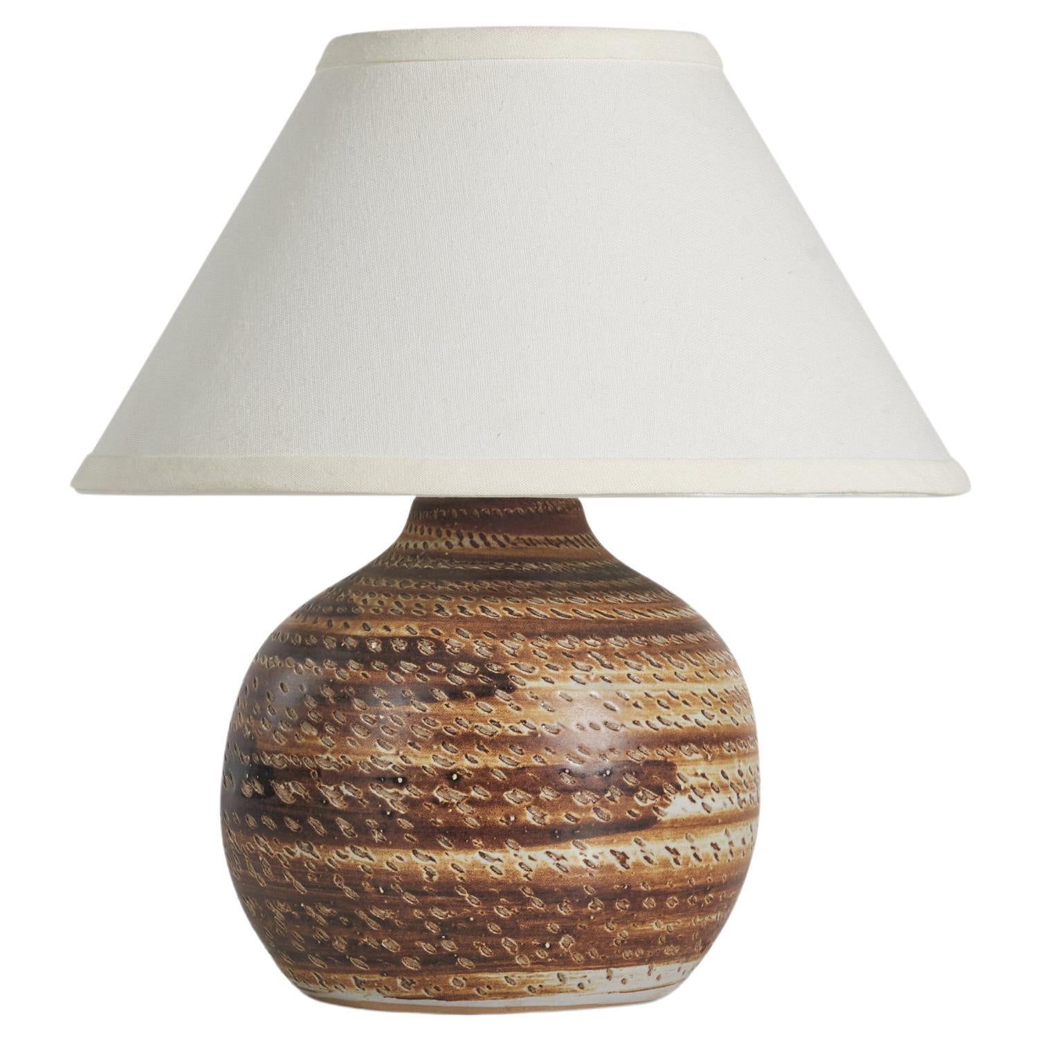 Jane & Gordon Martz, Table Lamp, Brown Ceramic, Marshal Studios, USA, 1950s