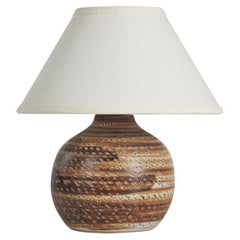 Jane & Gordon Martz, Table Lamp, Brown Ceramic, Marshal Studios, USA, 1950s