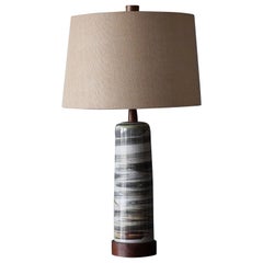 Jane & Gordon Martz, Table Lamp, Ceramic, Walnut, Linen Marshal Studios, 1950s