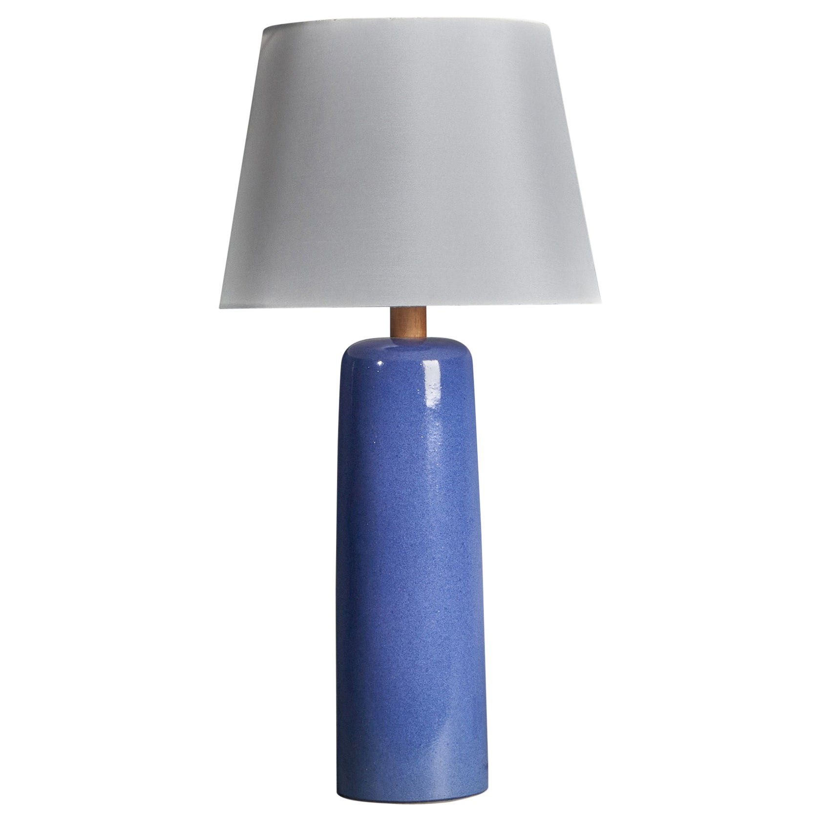 Jane & Gordon Martz, Table Lamp, Ceramic, Walnut, Linen Marshal Studios, 1950s