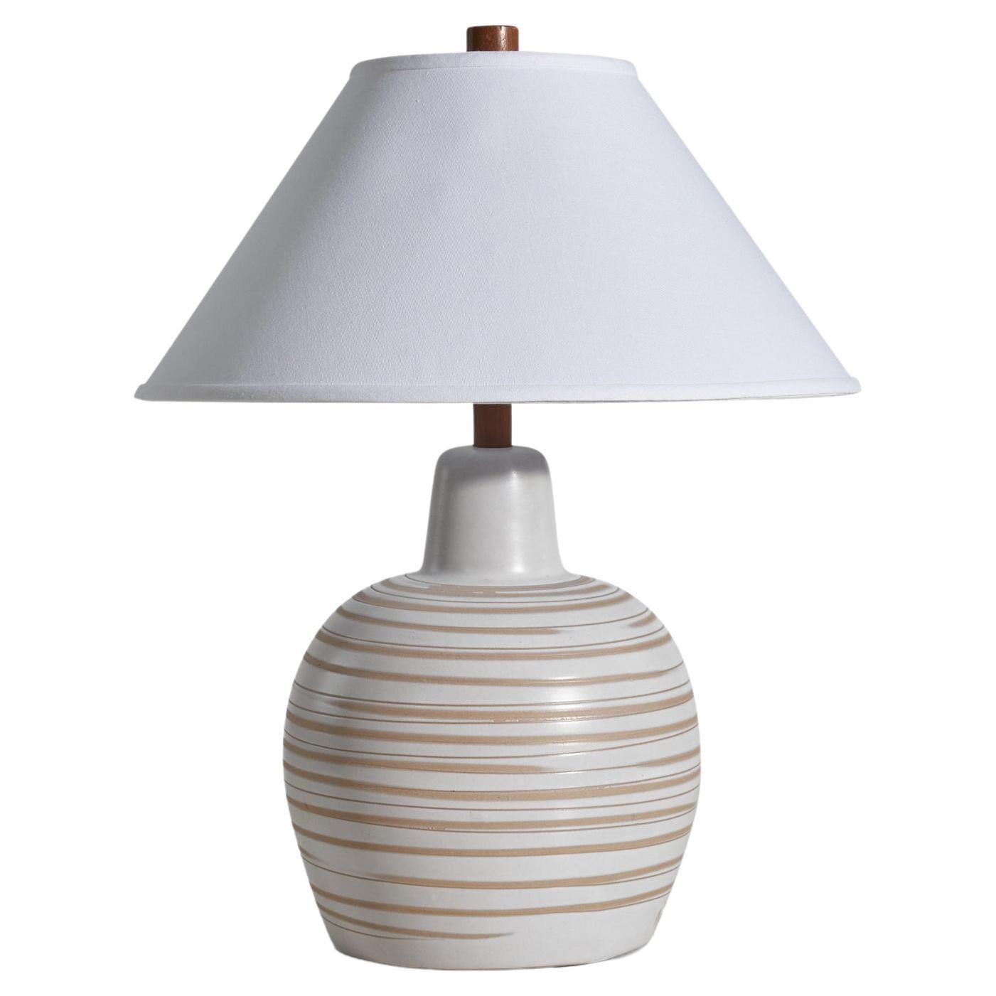 Jane & Gordon Martz, Table Lamp, Ceramic, Walnut, Marshal Studios, 1950s