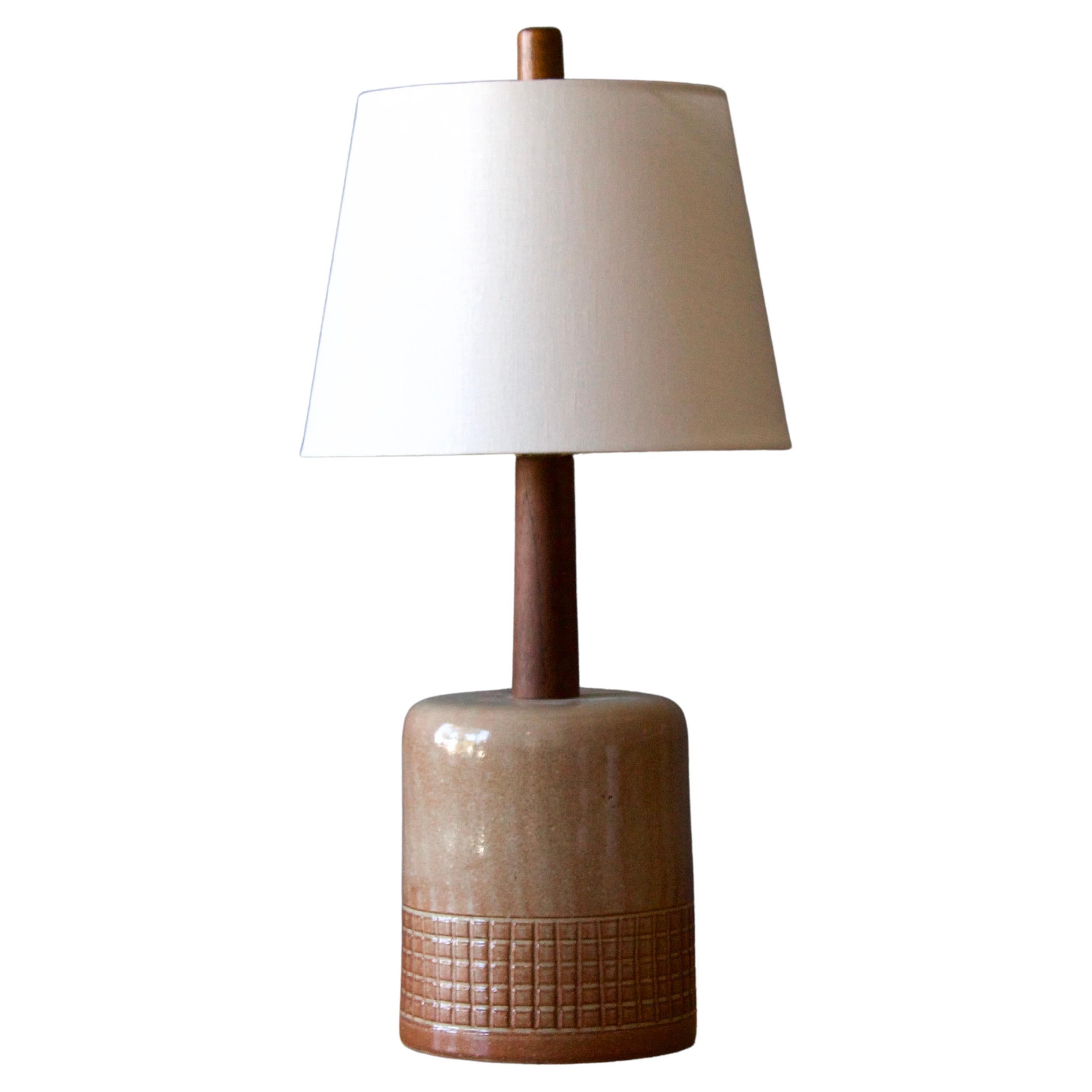 Jane and Gordon Martz, Table Lamp, Ceramic, Walnut, Linen Marshal