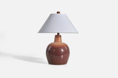 Jane & Gordon Martz, Table Lamp, Ceramic, Walnut, Marshal Studios, 1950s