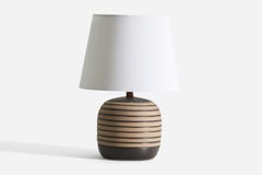 Vintage Jane & Gordon Martz, Table Lamp, Ceramic, Walnut,  Marshal Studios, 1950s