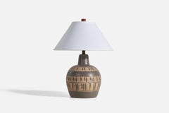 Jane & Gordon Martz, Table Lamp, Ceramic, Walnut, Marshall Studios, 1960s