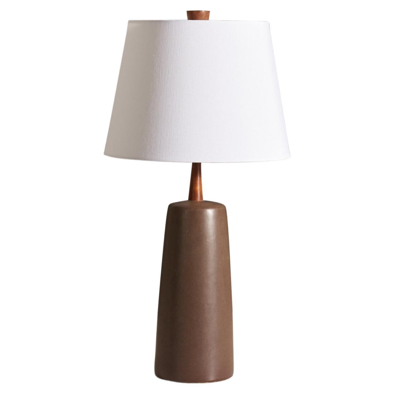 Jane & Gordon Martz, Table Lamp, Ceramic, Walnut, Marshall Studios, 1960s