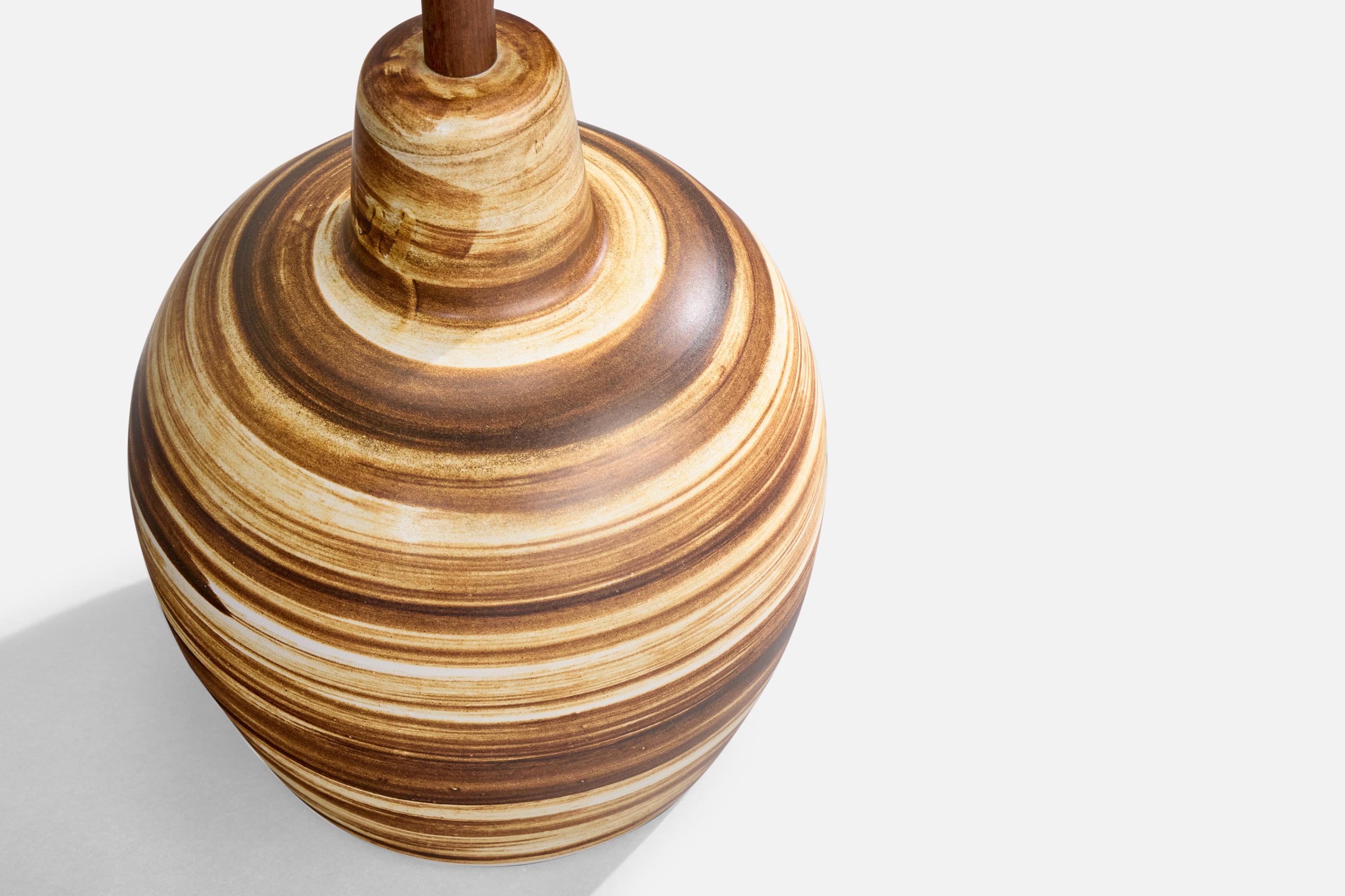 Americano Jane & Jane Martz, Lampada da tavolo, Ceramica, Noce, USA, anni '1950 in vendita